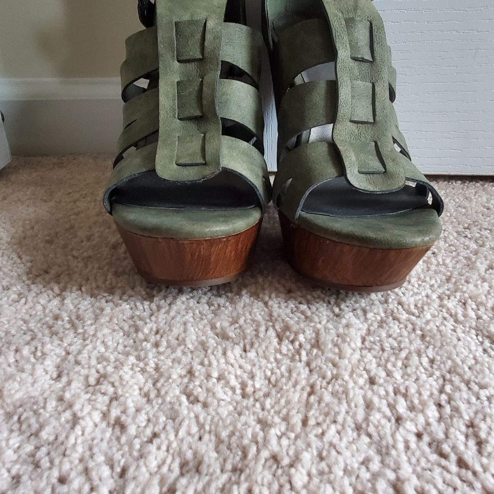 Olive green shoes